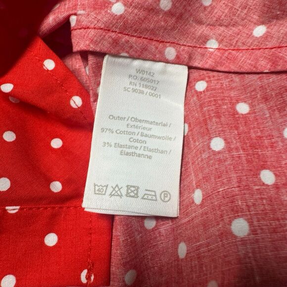 Boden Womens Shirt Dress Posy Red Polka Dot US 10 Long Sleeve Collared Dress - Picture 9 of 9